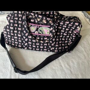 Vera Bradley Black and Pink Paisley Travel Bag